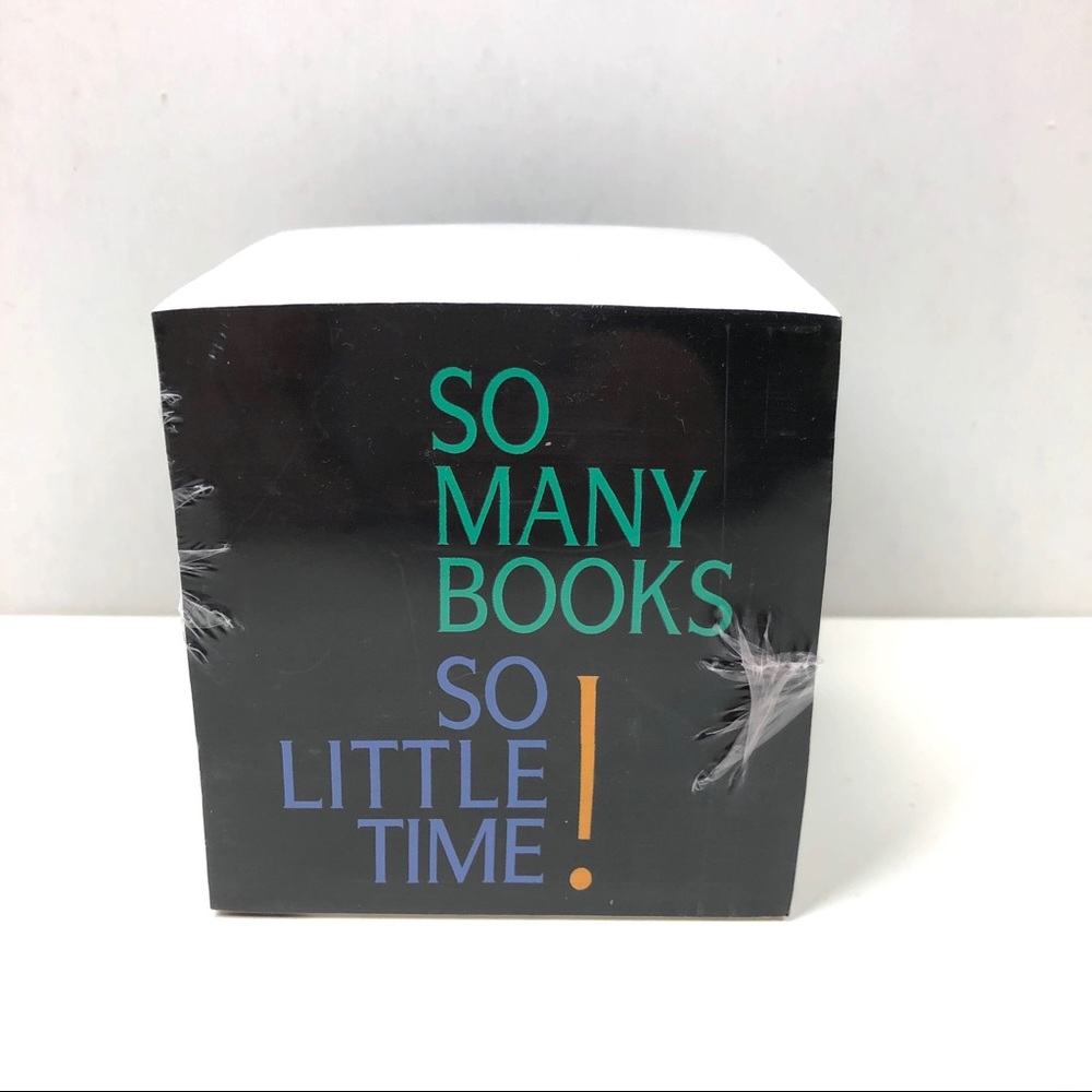 So Many Books So Little Time Vintage Notecube